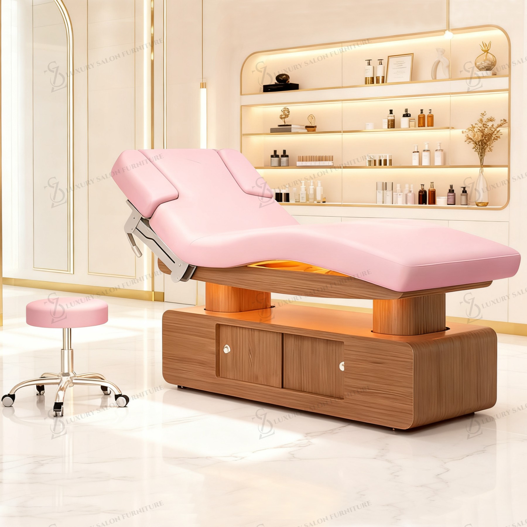 Spa Wellness And Beauty - Роскошная розовая косметическая кровать с 3/4,